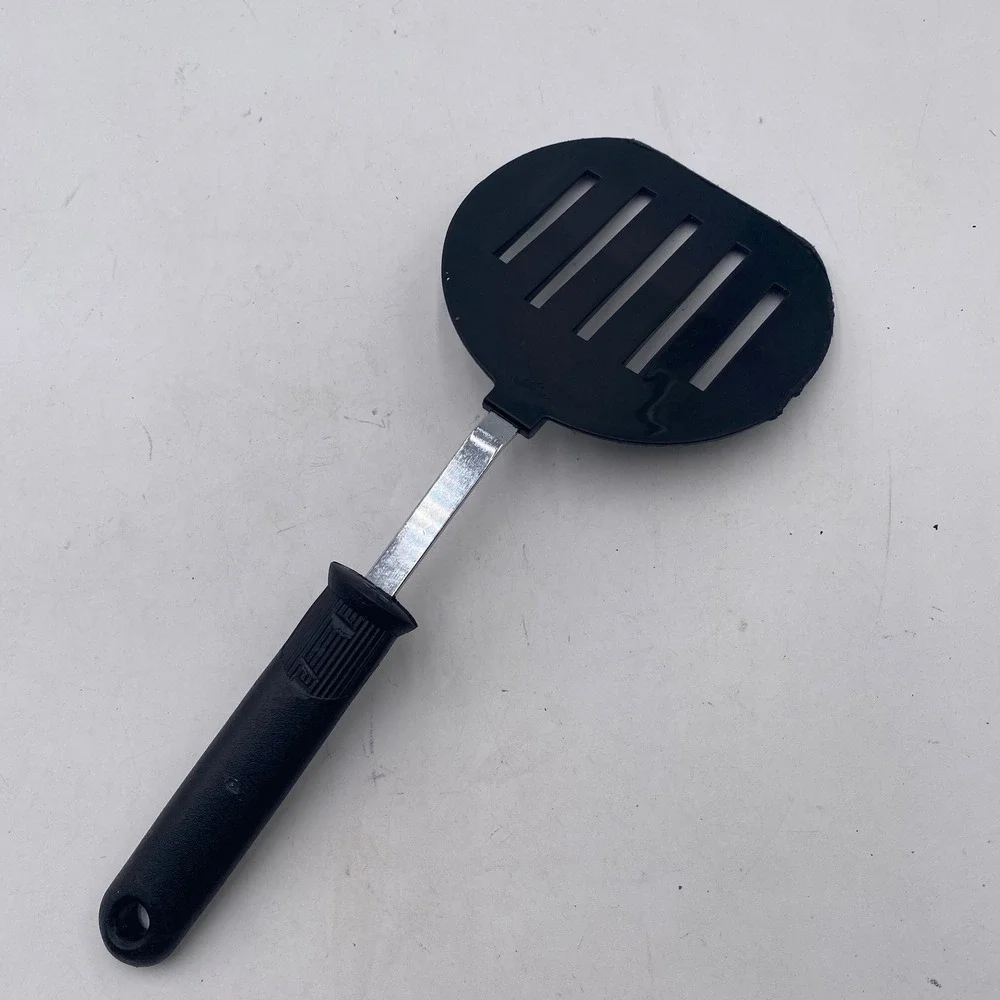 EKCO Black Nylon Slotted Turner Spatula Stainless Steel Handle 11.5